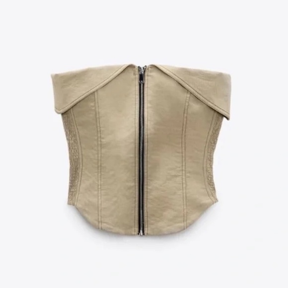 NWT Zara topstitched zipper bustier XS - Picture 12 of 15